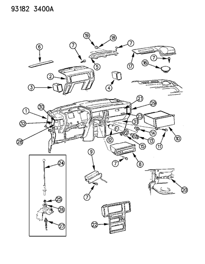 1993 Dodge Caravan Door, Glovebox Diagram for HF48MM6