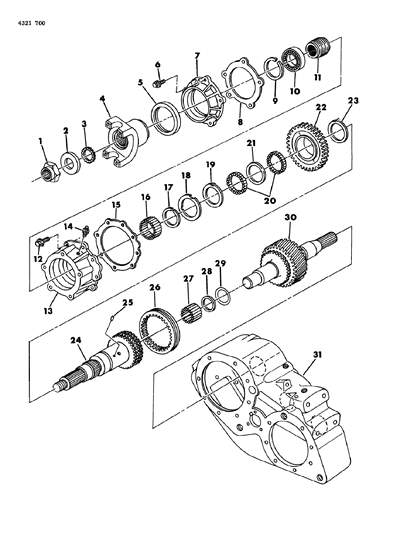 1984 Dodge D350 Case, Transfer, Shafts And Gears Diagram 2 - Thumbnail