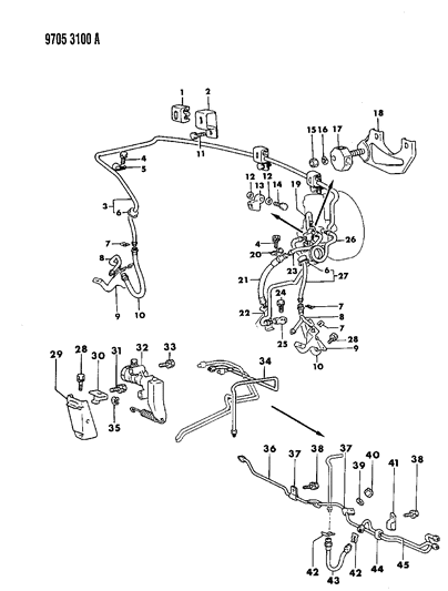1989 Dodge Ram 50 Lines & Hoses Diagram 2 - Thumbnail