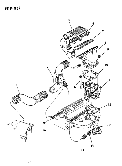 1990 Dodge Caravan Air Cleaner Diagram 1 - Thumbnail