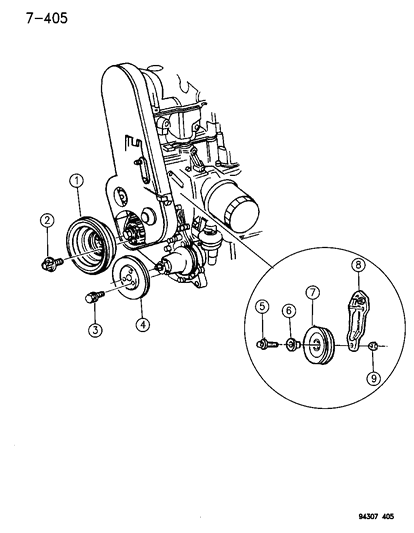 1996 Dodge Dakota Drive Pulleys Diagram 1 - Thumbnail