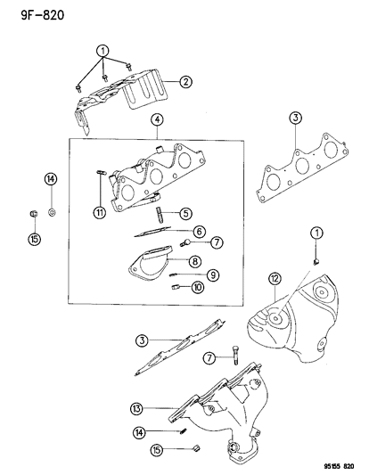 1996 Chrysler Cirrus Manifolds - Intake & Exhaust Diagram 4 - Thumbnail