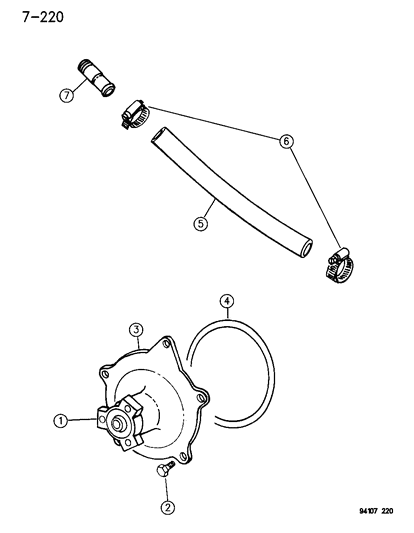 1994 Dodge Caravan Water Pump & Related Parts Diagram 3 - Thumbnail