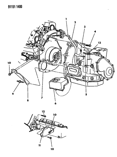 1991 Chrysler TC Maserati Transaxle Assembly, 4 Speed Automatic, 41Ae, 41Te Diagram for R4659076AA