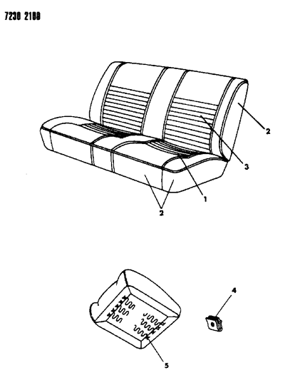 1987 Dodge Omni Rear Seat Diagram 3 - Thumbnail