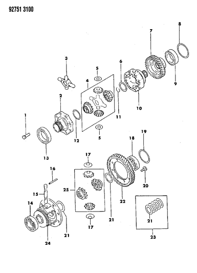 1994 Dodge Colt Power Train Automatic Transaxle Diagram 2 - Thumbnail
