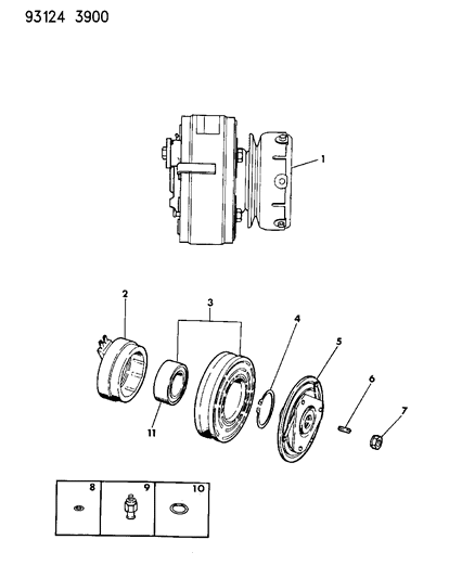 1993 Dodge Daytona A/C Compressor Diagram 1 - Thumbnail