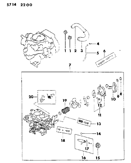 1985 Dodge Ram 50 Carburetor Throttle Parts Diagram 1 - Thumbnail