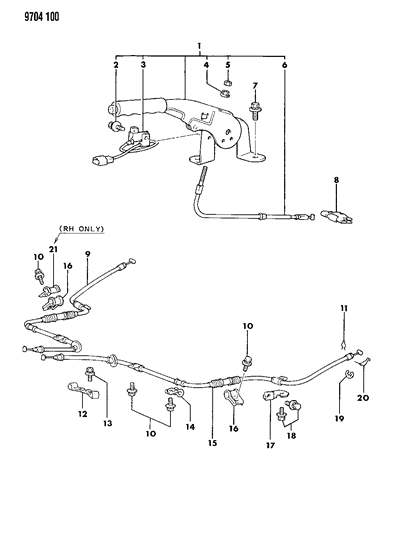 1989 Dodge Colt Bolt And Washer Parking Brake Switch Mounting M5X10 Diagram for MF240001