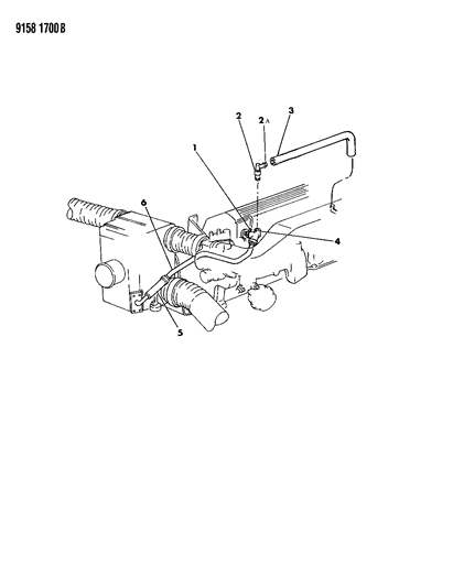 1989 Chrysler LeBaron GTC Crankcase Ventilation Diagram 3 - Thumbnail
