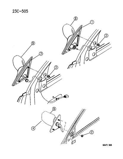 1996 Dodge Intrepid Mirror Assembly Diagram for 4624008