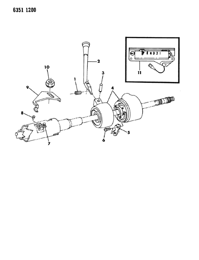 1987 Dodge Ram Wagon Controls, Gearshift, Steering Column Shift Diagram 2 - Thumbnail