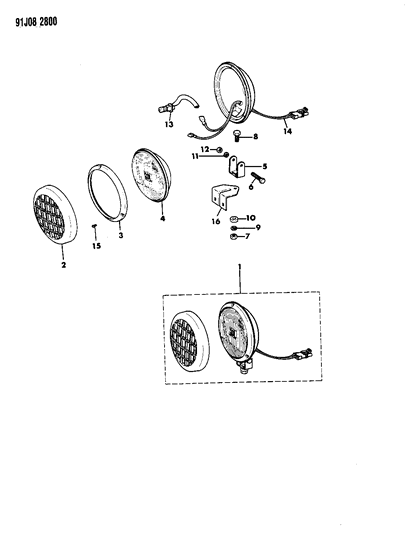 1991 Jeep Wrangler Lamps - Fog Diagram 2 - Thumbnail