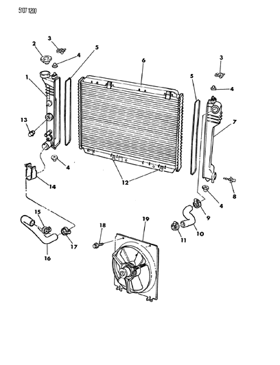 1985 Chrysler LeBaron Base Radiator & Related Parts Diagram 2 - Thumbnail
