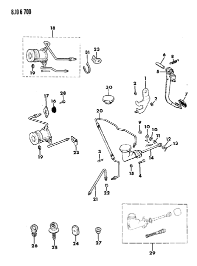1990 Jeep Comanche Clutch Pedal Diagram 2 - Thumbnail