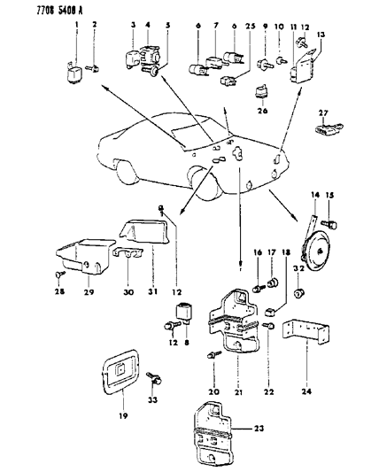 1988 Dodge Colt Screw, Radio Attaching 5X8 Diagram for MS200329
