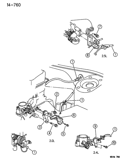 1995 Chrysler Cirrus Throttle Control Diagram 1 - Thumbnail