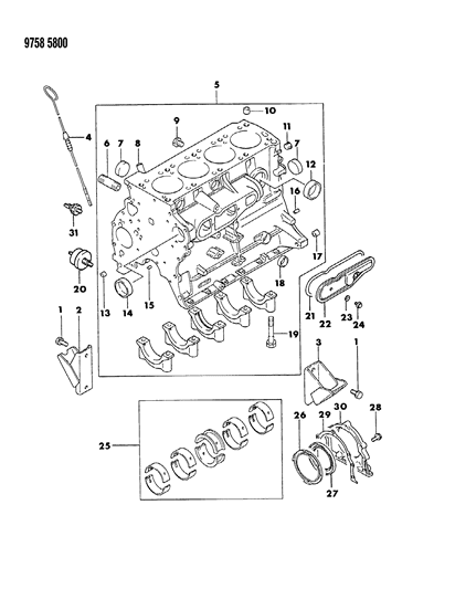 1989 Dodge Ram 50 Cylinder Block Diagram 1 - Thumbnail