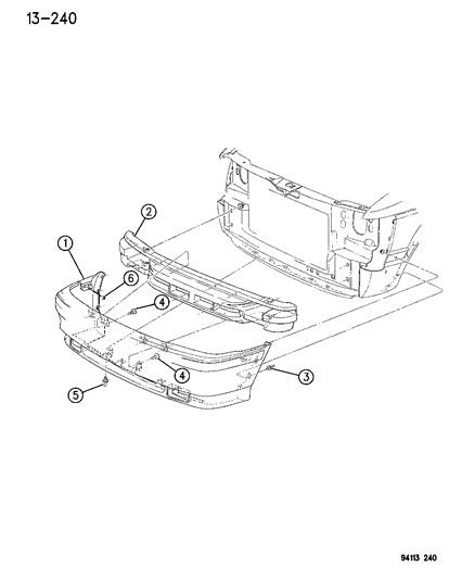 1995 Dodge Grand Caravan License Bracket Diagram for 4576474