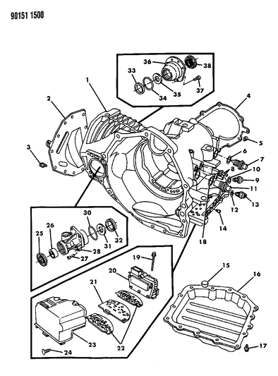 1990 Chrysler New Yorker Base Model Case, Extension And Solenoid Diagram