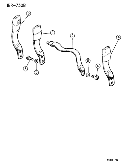 1995 Dodge Ram 2500 Lap Belt Diagram for 5EX62SAZ