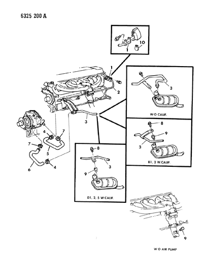 1987 Dodge D150 Air Pump Tubing Diagram 2 - Thumbnail