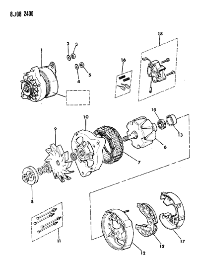1988 Jeep Cherokee Alternator (Export) Diagram for 53001764