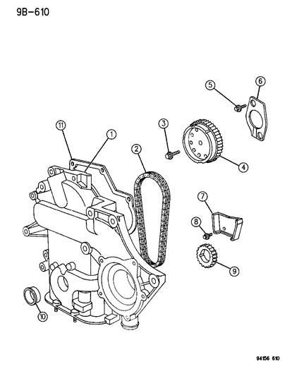 1994 Dodge Caravan Timing Belt / Chain & Cover & Intermediate Shaft Diagram 2 - Thumbnail