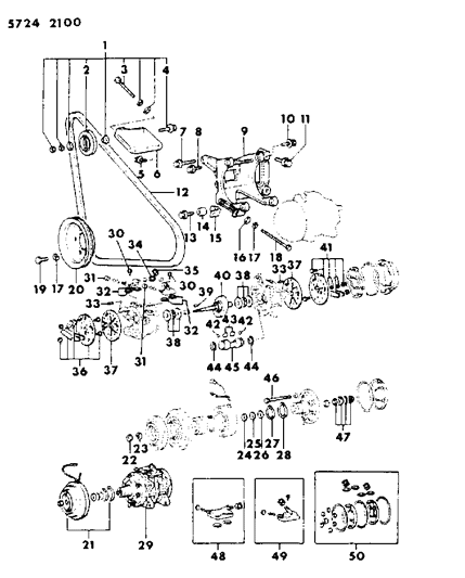 1986 Dodge Conquest Bolt & Washer (10X30) D & W Engine 5 & A Trans, Front Diagram for MF244881