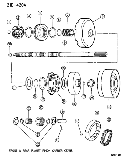 1994 Dodge Ram 2500 Gear Train & Intermediate Shaft Diagram 2 - Thumbnail
