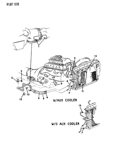 1993 Jeep Grand Cherokee Oil Cooler Lines Diagram 2 - Thumbnail