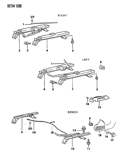 1992 Dodge Ram 50 Bushing, Slide Adjuster (8X11.6) Diagram for MB119485