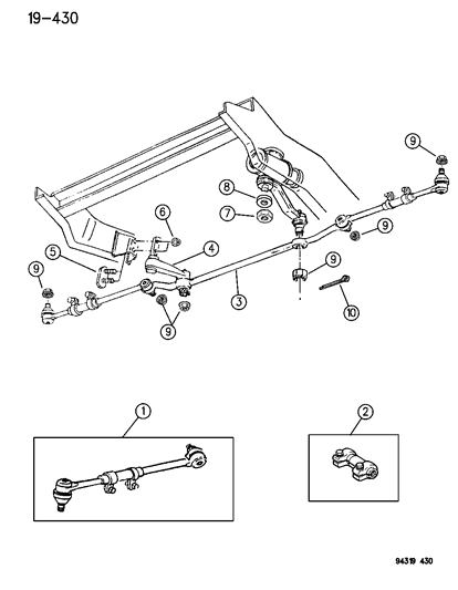 1994 Dodge Ram 2500 Linkage, Steering Diagram 1 - Thumbnail