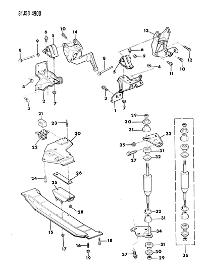 1986 Jeep Comanche Engine Mounting Diagram 2 - Thumbnail