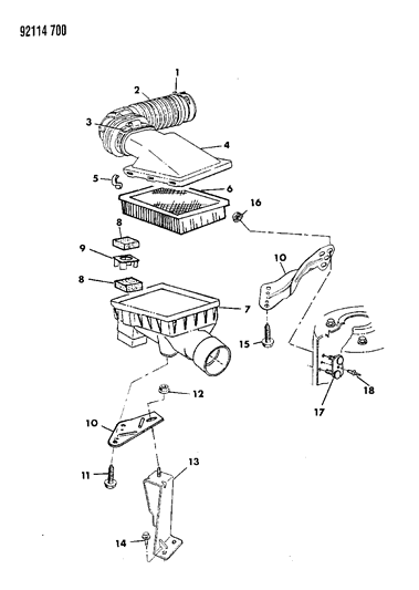 1992 Chrysler Imperial Air Cleaner Diagram 2 - Thumbnail