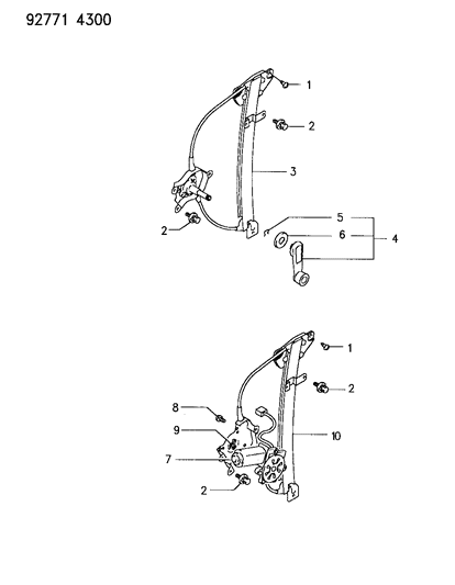 1993 Dodge Colt Handle, Rear Diagram for MB793921