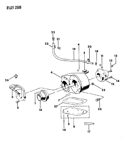 1985 Jeep Wrangler Case, Extension & Miscellaneous Parts Diagram 1 - Thumbnail