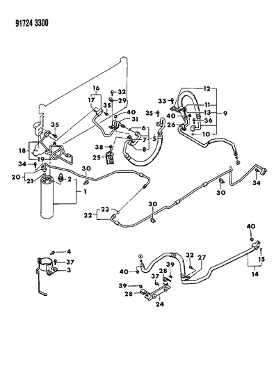 1991 Dodge Stealth Plumbing - A/C Diagram