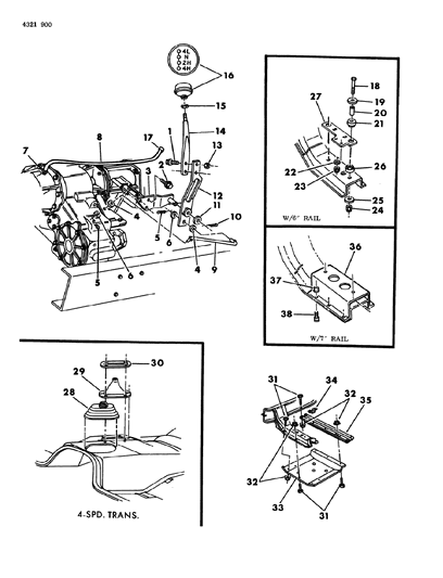 1984 Dodge D350 Controls & Mounting, Transfer Case Diagram 1 - Thumbnail