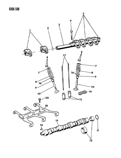 1989 Dodge D150 Camshaft & Valves Diagram 1 - Thumbnail