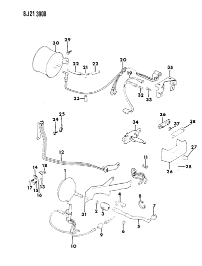 1987 Jeep J10 Controls Switch, Transfer Case Vacuum Diagram 2 - Thumbnail