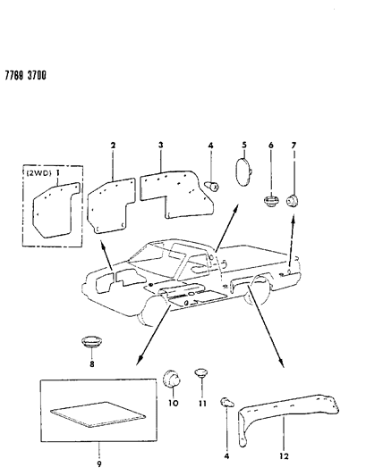 1987 Dodge Ram 50 Plugs Silencers & Insulators Diagram
