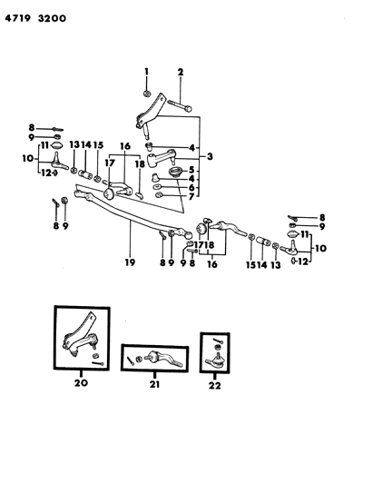 1984 Dodge Ram 50 Linkage, Steering Diagram 1 - Thumbnail