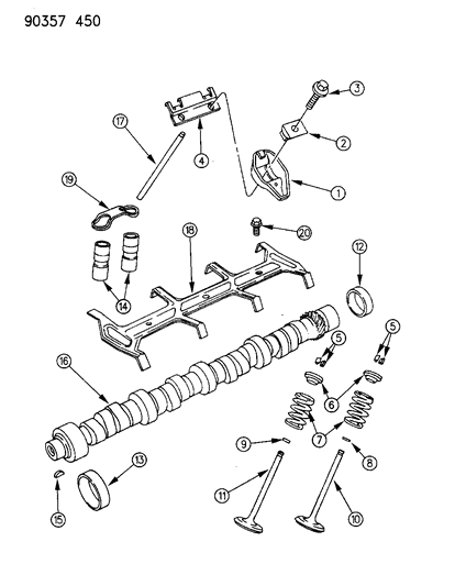 1992 Dodge Ram Wagon Camshaft & Valves Diagram 2 - Thumbnail