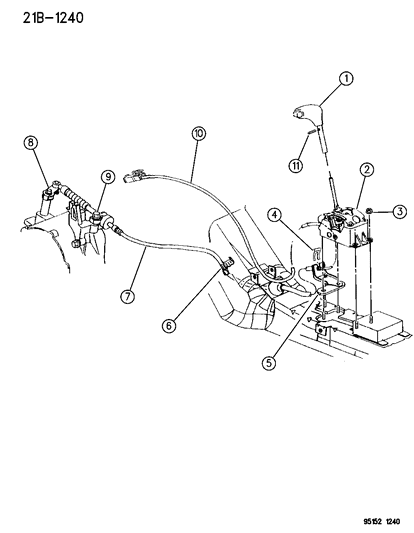 1995 Chrysler Cirrus Controls , Gearshift , Floor Shaft Diagram 2 - Thumbnail