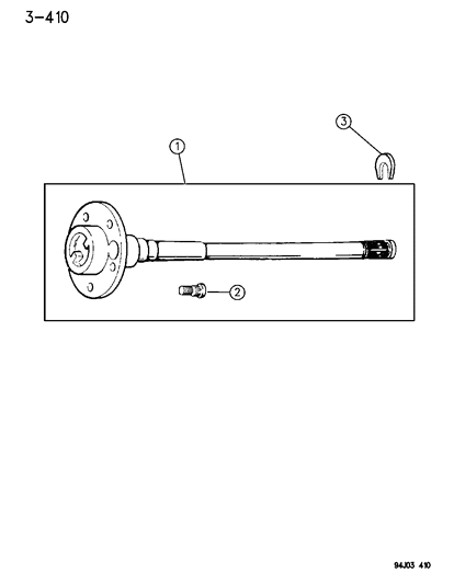 1995 Jeep Wrangler Shaft - Rear Axle Diagram 1 - Thumbnail