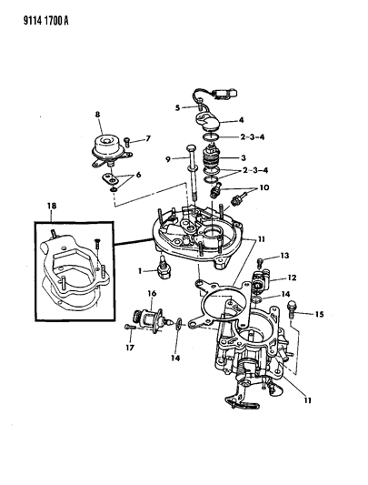 1989 Chrysler LeBaron GTC Throttle Body Diagram 1 - Thumbnail