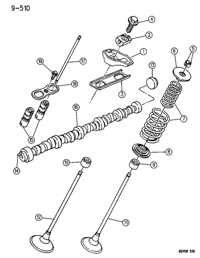 1993 Dodge Viper Push Rods Diagram for 5245556