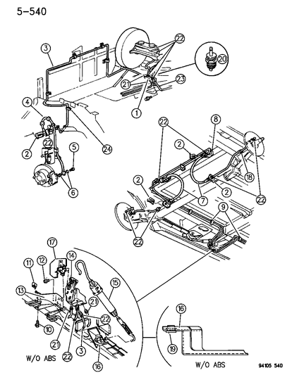 1994 Dodge Caravan Lines & Hoses, Brake Diagram 2 - Thumbnail