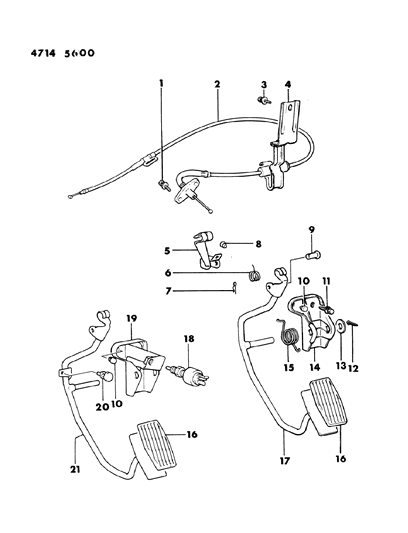 1984 Chrysler Conquest Accelerator Linkage Diagram 1 - Thumbnail